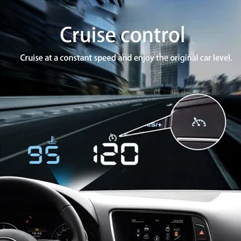 Универсален централен дисплей Автомобилен HUD дисплей на Скоростта на превозното средство Цифров проектор II OBD2 EU Инсталиране на светоотражающей филм OBD2 Интерфейс