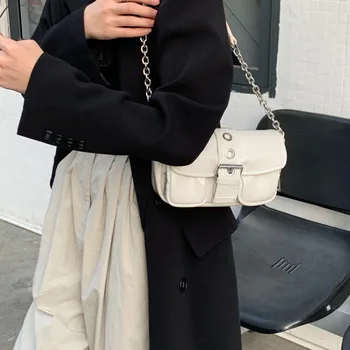 Дамски чанта през рамо, женствена чанта през рамо с веригата, модни дамски чанти от изкуствена кожа за момичета, вечерни чанти