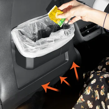 Авто кофа за боклук Водоустойчив Авто кофа за боклук lazyback, висящ джоб за съхранение на задната седалка, автоаксесоари за Tesla Model 3 Y