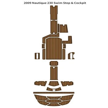2009 Nautique 230, Платформа за плуване, Кокпит, подложка за лодочной комплект от пяна EVA Тиково дърво, Самоклеящийся мат в стил SeaDek Gaterstep