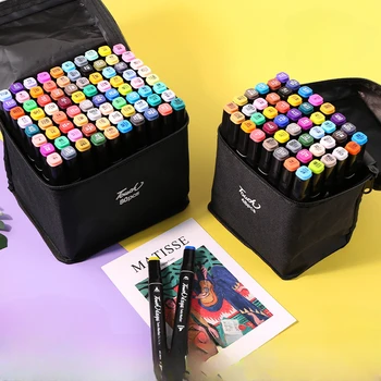 Комплект цветни маркери химикалки 60/80 за студенти, Маслен бицепс детска картина в стила аниме, Бързосъхнеща цветна дръжка, връхчета Posca