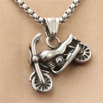 Европейската и американската бижутерия, медальон във формата на мотоциклет, колие, реколта аксесоари, властен женски верижка от неръждаема стомана