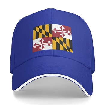 Бейзболна шапка Flag of Maryland Унисекс, Подходящ За Мъже И Жени, Регулируем Шапка За Татко, Шапка за Сандвич