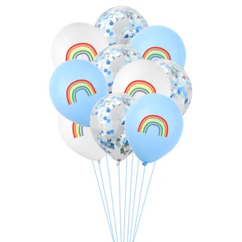 10 бр./компл. Цветни преливащи се цветове балони 12 инча С пайети, латексови балони, украса за детски рожден Ден, капки дъжд, балон