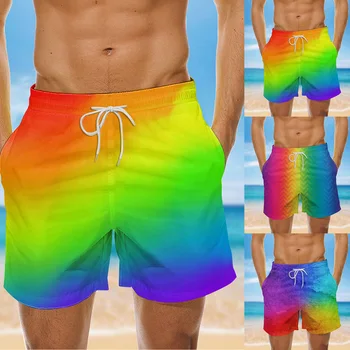 Мъжки цветни плажни шорти, дишащи плажни шорти с принтом Tether