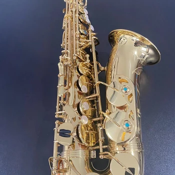Висококачествен лак златен 01 Ми-бемол месинг японски джаз ръчни инструменти работа с мундштуком за саксофон