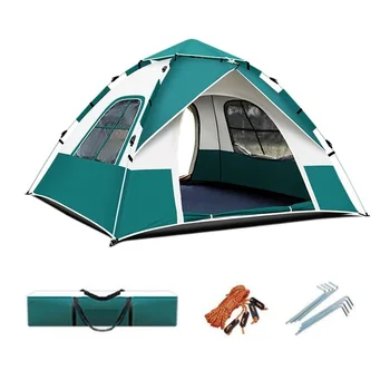 Нова автоматична палатка за къмпинг, за 3-4 човека, Градинска, Голяма, за разходки, Плажна палатка, водоустойчива, защитена от слънцето, 3 сезон, палатка за катерене