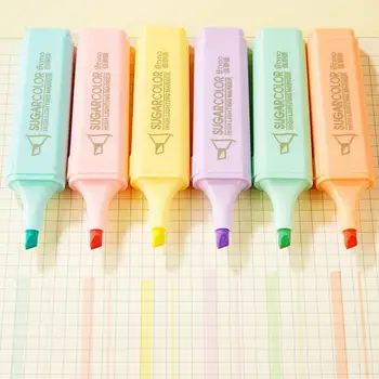 Комплект цветни маркери Удобна дръжка Маркер Ярък набор от маркери цвят карамел за студенти Канцеларски Бързо