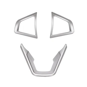 3 бр. Сребърна подплата на волана, Рамка Бутони на волана за Ford Fusion Mondeo 2013-2019