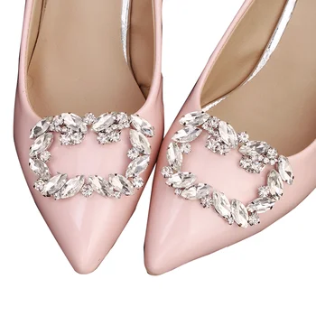 Скоба за обувки с кристали, Дамски банкетная обтегач, Кристален туфелька, сватба булката