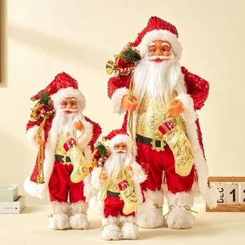 60 см Нов червен Дядо Коледа, снежен човек, елен, навидад decoración 2023, декорации за дома за коледната елха, коледен подарък за деца 2024