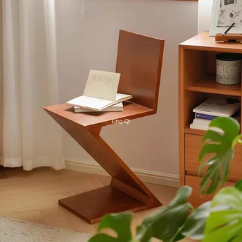 Черен уличен модерен стол за хранене, за отдих, Промишлени дървени офис в минималистичен стол с облегалка, Мебели за дома Нокти Cadeiras
