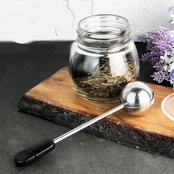 Крушка за заваряване на чай от неръждаема стомана Преносим Филтър за чай с фина мрежа 14 см, Дръжка за Чай с въртене на 360 Градуса, Инструмент за чай