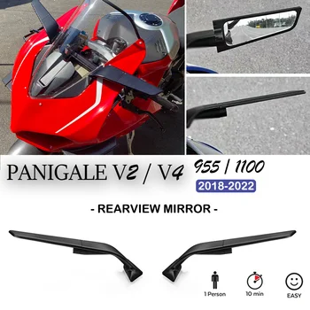 Аксесоари за мотоциклети Panigale V4 1100 Огледала за обратно виждане с Регулируем Невидим Фиксиран Крило за Ducati Panigale V2 955 2018-2022