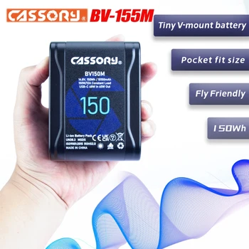 CASSORY BV150M Батерия с V-образно затваряне на 150Wh с D-tap NANO Mini Pocket V-Lock батерия За фотоапарат с V-образен Ключ За Монитора Камера VS SmallRig VB99