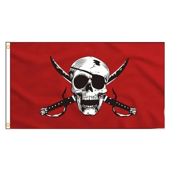 90x150 см Кръст с кръстосани Кости Пиратски флаг jolly Roger Обичай Банер за вътрешно и външно оформяне на