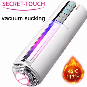 Автоматична чаша-мастурбатор за мъже, Сосущая вагинальную секс-играчка, Нагревающаяся търтей, основа за пениса, вибратор, Свирка, Орален USB зареждане
