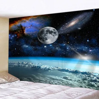 Космически Гоблен с 3D принтом, Декорация на всекидневна, спалня, Кърпа за пикник на плажа, 95x73 см, Гоблени, окачена на стената