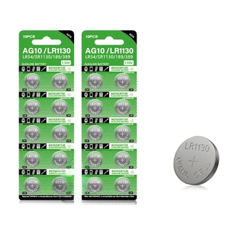 AG10 LR54 Coin Cell 1,55 V SR54 389 189 LR1130 SR1130 Алкални Бутон Батерии за Часовници, Играчки с Дистанционно Управление