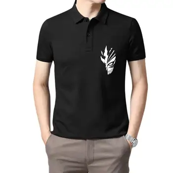 Облекло за голф мъжки Избелваща Куха Маска Ичиго Банкай Аниме Cosplay Черен Топ с Нестандартен Мъжки Основни модели на фланелка с къси ръкави за мъже