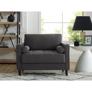 Стол за почивка Lorelei, от плат Вересково-сив цвят, мебели за всекидневна