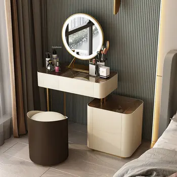 Тоалетка за спалня от масивно Дърво, Модерен минималистичен кутия за малък Апартамент, Тоалетка с огледало, Мебели за дома, Тоалетка D