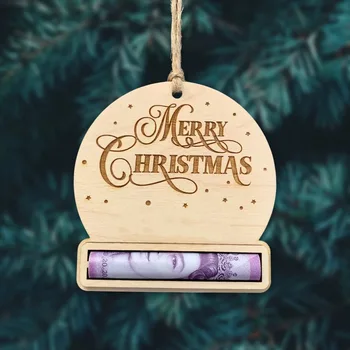 Коледни подаръци, Коледни декоративни висулки, дървени портфейли, червени пликове, творчески занаяти, свирки от лосове, Весела Коледа