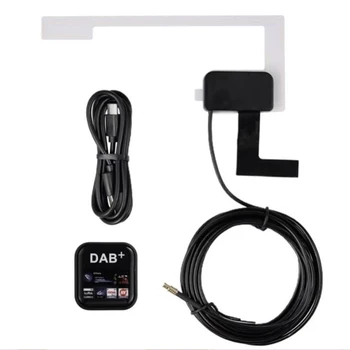 DAB + Портативен Радиоадаптер В Автомобилна Антена за Цифрова DAB + Адаптер Type C Тунер С ПОТУПВАНЕ на Захранването USB-Адаптер за автомобилни Радиоприемници Android
