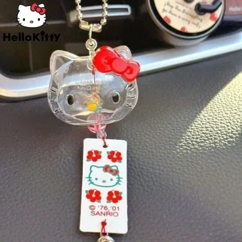 Sanrio Hello Kitty, Японски Стил, Естетически Стъклени Звънци, Мини-медальон в формата на автомобил, Уважаеми Мультяшное малко подвесное декорация, подарък за момичета