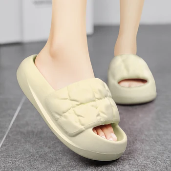 2023 Корейски джапанки от Ева за дома, сандали, Дамски летни плажни Чехли, устойчива на плъзгане обувки на дебелото платформа и мека подметка, Изчислителни чехли