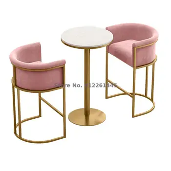 Бар стол желязо art скандинавски с облегалка, кафе с мляко чай, снимки, домакински уреди с високо стъбло, модерен прост лек луксозен стол