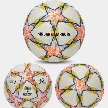 Футболна топка стандартен размер 5 на топка за професионален футболен отбор, тренировъчен топка за възрастни, безшевни трайно топката от полиуретан, изработена машинна обработка