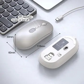 Удобна компютърна мишка, Мини-детска мишка, Подмяна на дисплей на хранене, Высокочувствительная Безжична жичен мишка за лаптоп 2.4 G