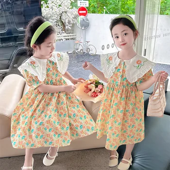 Корейската детски дрехи 2023, Лятна рокля на Принцеса, пълномаслено дрехи за момичета, Рокли за абитуриентски бал, Облекла за момичета, Рокли за деца на 10 години