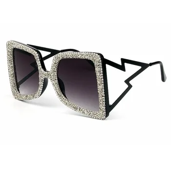 проблясък на светлина Диамантени големи слънчеви очила луксозен steady останалите de soleil femme дизайнерски индивидуалност UV400