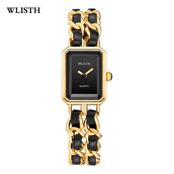Модерен Часовник Wlisth от водеща марка на Луксозни от неръждаема стомана водоустойчив с диаманти, Дамски кварцов часовник Montre Femme, красиви подаръци, ръчни часовници