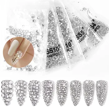 Ss3-ss8 1440 бр. Прозрачни Crystal AB 3D FlatBack Кристали за Дизайн на Ноктите, Диаманти, Скъпоценни Камъни, 3d Окачване за нокти, Обувки и Бижута за Танци