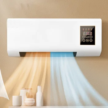 Стенен климатик с Дистанционно управление, Мини-климатик за охлаждане и отопление, вентилатор-нагревател за спални, хол, AC щепсел 220 В