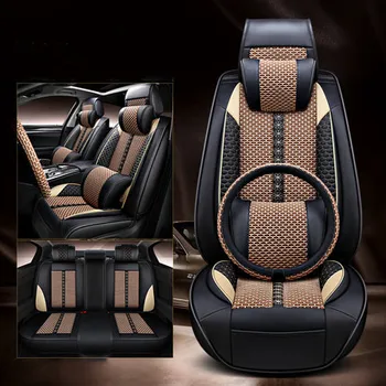 Най-добро качество! Пълен комплект калъфи за автомобилни седалки + Калъф за волана на Лексус RX 350h 450h 500h 2023 2024 дишаща еко-възглавница за седалка