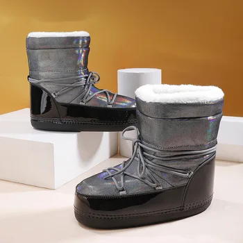 Дамски зимни обувки, Непромокаеми, Директна доставка, Новост 2023 г., с кожа, Ежедневни дамски работа защитни обувки, големи размери