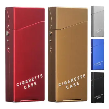 Калъф за цигари от алуминиева сплав, Мъжки и дамски кутия за пушачи, джоб за цигари, ръкав за цигари, може да побере до 20 сигаретных пакета