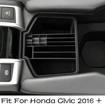 Кутия за съхранение на централното управление, Палет, Телефон, контейнер за монети, многосеточный тава, подходяща за Honda Civic 2016-2020, черни аксесоари за интериора