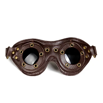 Регулируеми Очила в стил steampunk, изкуствена кожа, Аксесоари за Cosplay на Хелоуин, Женски Декоративни очила за каране