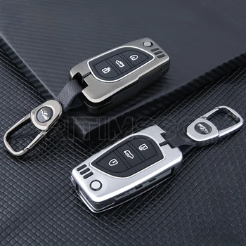 3 Btns Сплав Сгъваем Калъф за ключове на Автомобил Toyota Hilux, Corolla, Avensis Prado Fortuner RAV4 CHR Защитен Калъф За ключове от естествена кожа