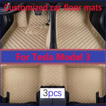 Автомобилни Постелки за Tesla Model 3 2019 2020 2021 Потребителски Автоматично накладки за краката, Автомобилни килими, аксесоари за интериора