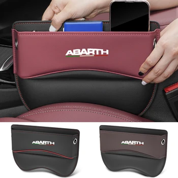 Кутия за съхранение на столчета за автомобил Органайзер за пропастта между седалките Странична чанта за седалка Запазено отвор за зарядно кабел автоаксесоари за Fiat Abarth