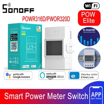 SONOFF POW Elite 16A/20A Интелигентен Превключвател зададено измерване на мощността на Wifi Умен Дом Преминете LCD екран Работи с приложение eWeLink Алекса Google Home