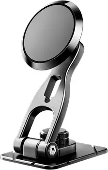 Магнитен държач телефон за кола, Въртящи се на 360 ° Магнитен Държач телефон за кола с Гъвкава Основа, Сгъваема Кола Инструмент Панел От магнитно сплав