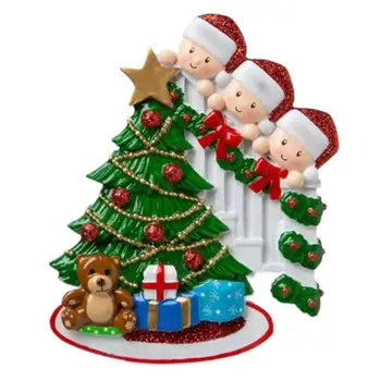 Коледна украса Семейни подаръци за Откриването На Семейни Коледни украси От Дядо Коледа Коледна Елха Украшение От смола Коледа