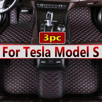 За Tesla Model S 2015 2014 Автомобилни постелки и Килими От Водоустойчива Кожа По Поръчка Автостайлинг Автомобилни Аксесоари, Калъфи за интериора на Килими